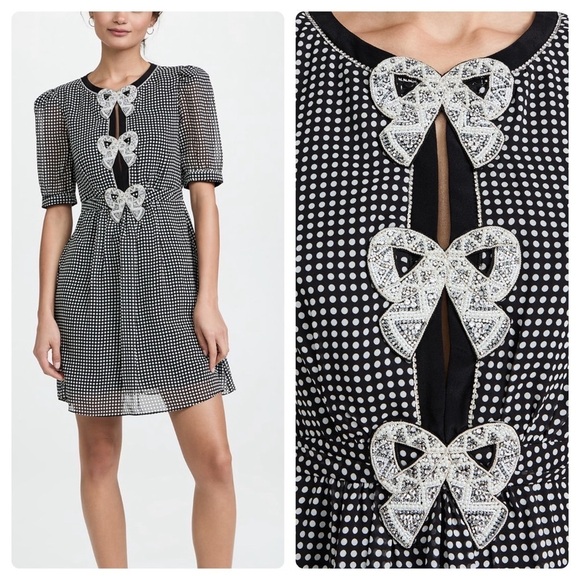 New Saloni Jamie Camille Bow Dress - Picture 1 of 10